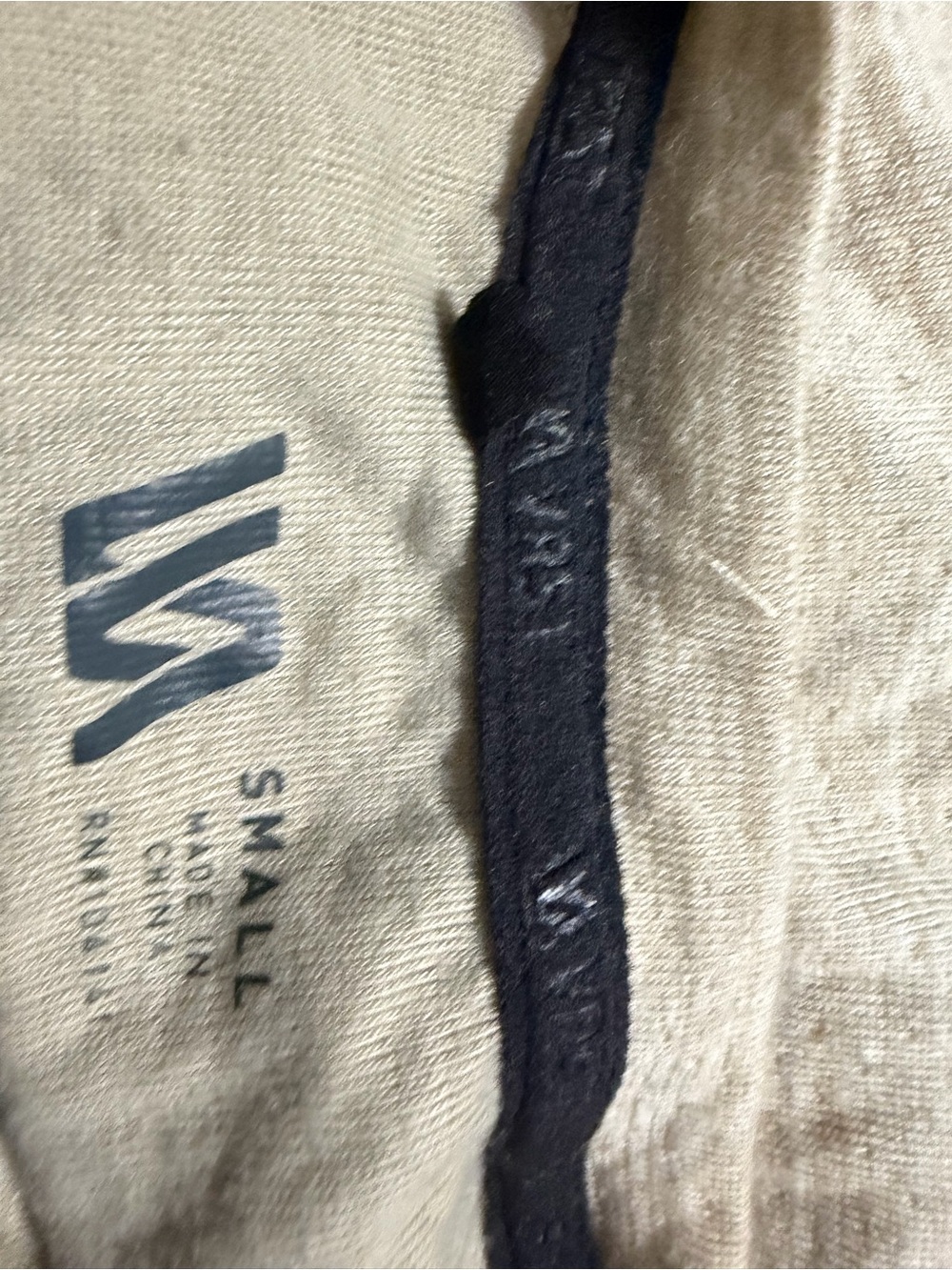 Williams Sonoma Cream Cotton-Linen Blend Top with Black Trim - Picture 2 of 3